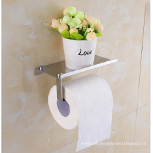 wall-mounted toilet tissue paper roll holder with platform phone holder adhesive